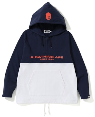 BAPE Half Zip Wide Pullover Hoodie Navy Buy BAPE Half Zip Wide Pullover Hoodie Navy