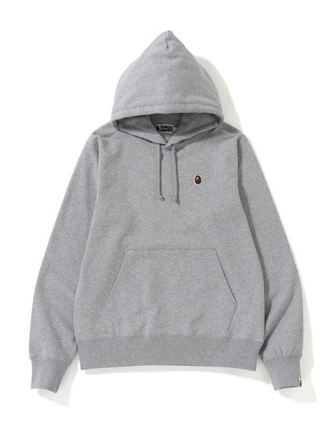 Buy BAPE 矽膠單點套頭連帽衫 灰色