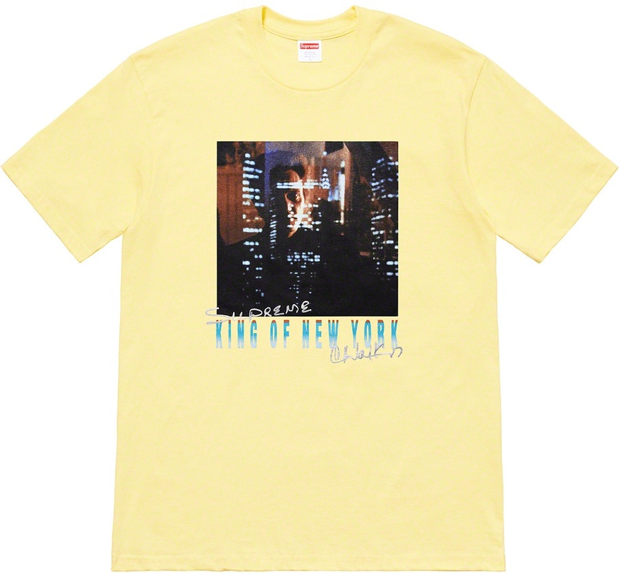 supreme-christopher-walken-king-of-new-york-tee-pale-yellow