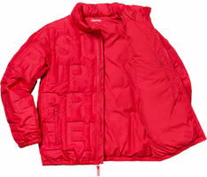 Lookbook Supreme Bonded Logo Puffy Jacket Red