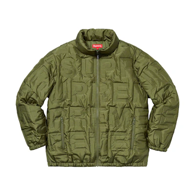 Supreme Bonded Logo Puffy Jacket Olive