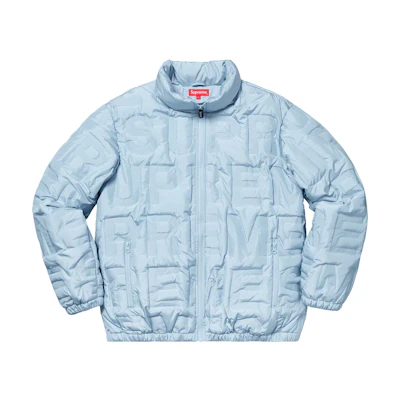 Supreme Bonded Logo Puffy Jacket Light Blue