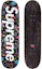 Order Supreme Tabla de Skate Negra con Diseño Floral Aerografiado