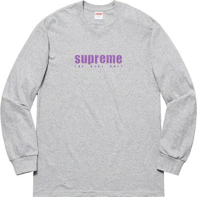Supreme The Real Shit L/S Tee Heather Grey Baju Lengan Panjang Kelabu Heather Buy Supreme The Real Shit L/S Tee Heather Grey Baju Lengan Panjang Kelabu Heather