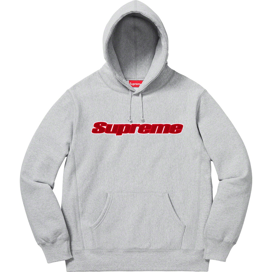 Supreme Chenille Hooded Sweatshirt Heather Grey - Novelship