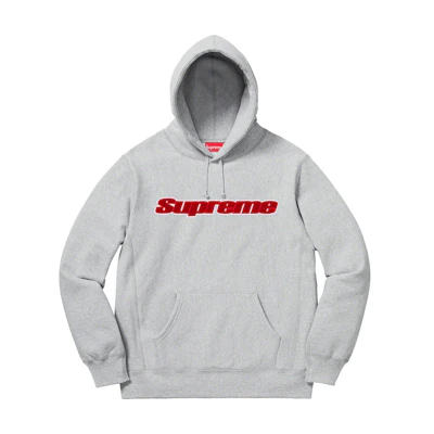 Supreme Chenille Hooded Sweatshirt Heather Grey