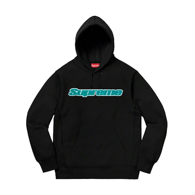 Supreme Chenille Hooded Sweatshirt Black