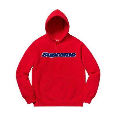 Supreme Chenille Hooded Sweatshirt Red