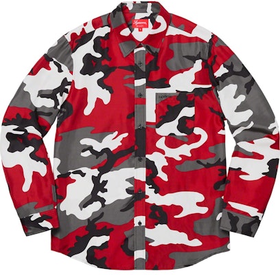 Kemeja Sutra Camo Merah Supreme Buy Kemeja Sutra Camo Merah Supreme