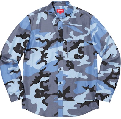 Camisa Supreme Seda Camo Azul Buy Camisa Supreme Seda Camo Azul