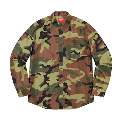Supreme Silk Camo Shirt Woodland