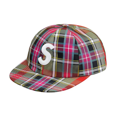 Supreme GTX S-Logo 6-Panel Olive Plaid