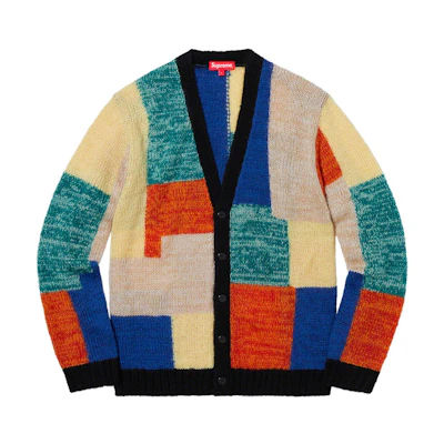 Supreme Patchwork Mohair Cardigan Multicolor
