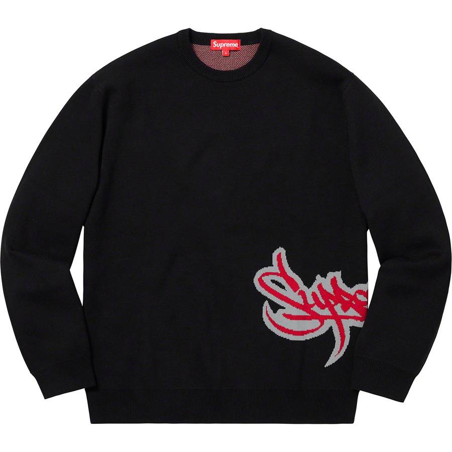 Supreme Tag Logo Sweater Black - Novelship