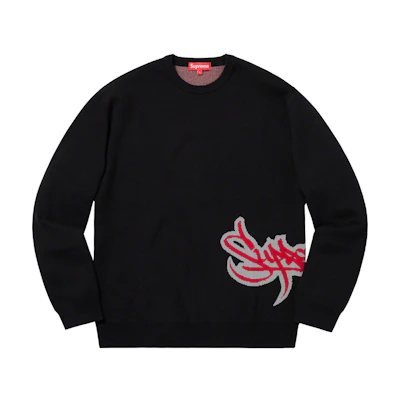 Supreme Tag Logo Sweater Black