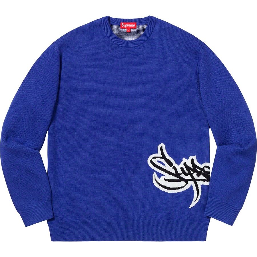 Supreme Tag Logo Sweater Royal - Novelship