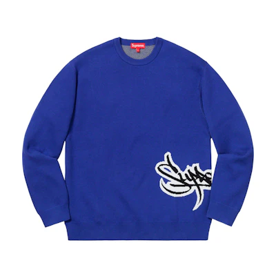 Supreme Tag Logo Sweater Royal
