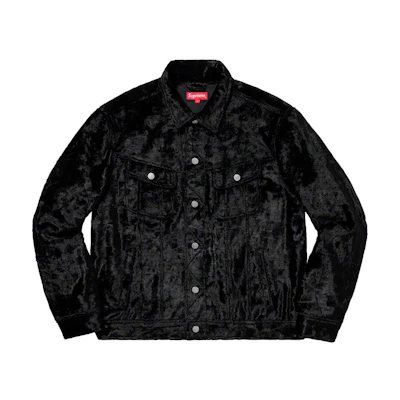 Supreme Fuzzy Pile Trucker Jacket Black
