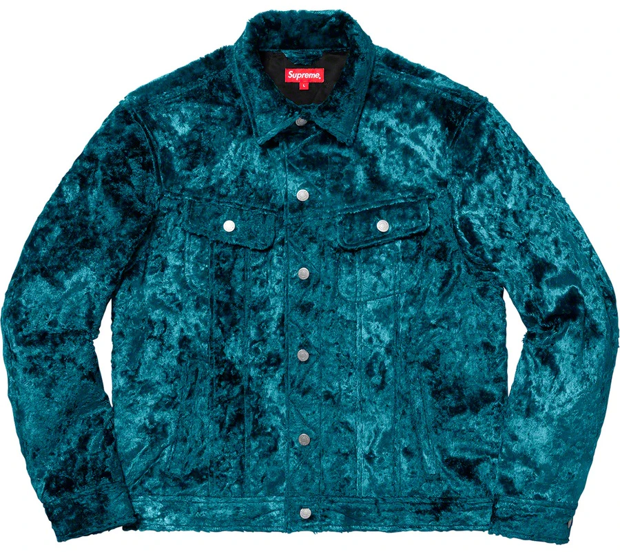 supreme-fuzzy-pile-trucker-jacket-teal