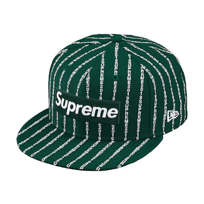 Supreme New Era Text Stripe Cap Dark Green