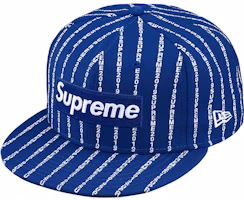 Supreme New Era Text Stripe Cap Royal