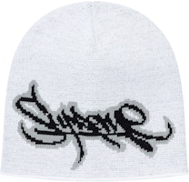 Supreme Tag Logo Beanie White
