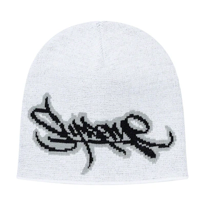 Supreme Tag Logo Beanie White