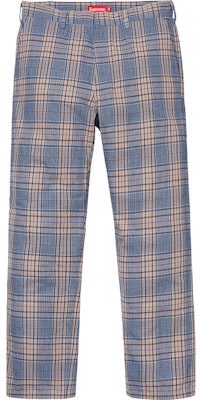 Supreme Work Pant Blue Plaid Buy Supreme Work Pant Blue Plaid