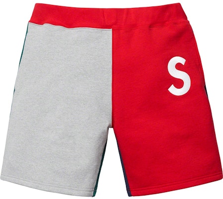Supreme S Logo Colourblocked Sweatshort Red Buy Supreme S Logo Colourblocked Sweatshort Red