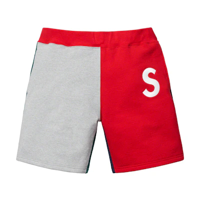 Supreme S Logo Colourblocked Sweatshort Red