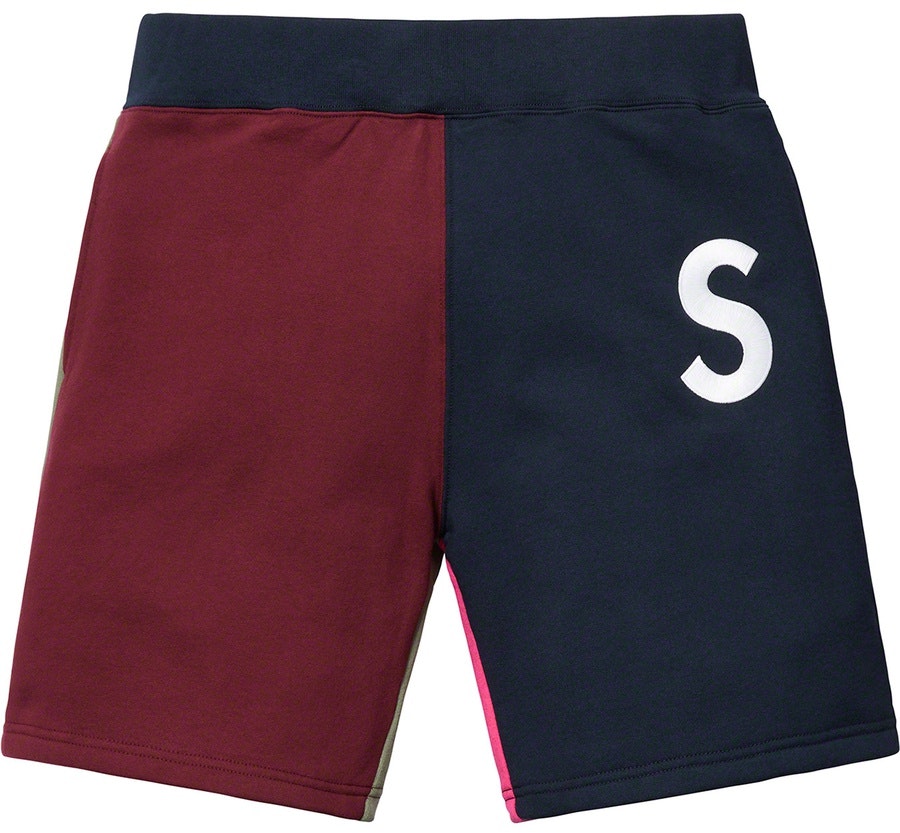 supreme-s-logo-colorblocked-sweatshorts-navy
