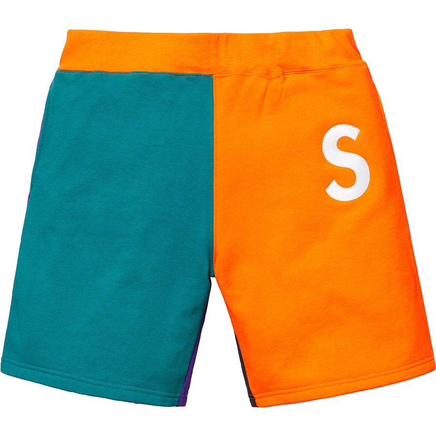 Supreme S Logo Colourblocked Sweatshort Orange - Novelship