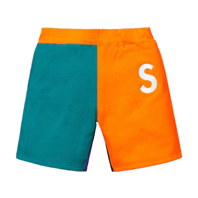 Supreme S Logo Colourblocked Sweatshort Orange
