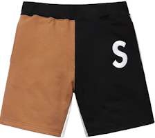 Supreme S Logo Colourblocked Sweatshort Black Supreme S Logo Colourblocked Sweatshort Black