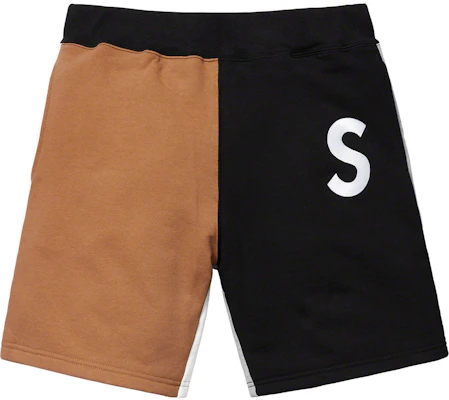 Supreme S Logo Sweatshort Hitam Warna Blok Buy Supreme S Logo Sweatshort Hitam Warna Blok