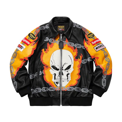 Supreme Vanson Leathers Ghost Rider Jacket Black