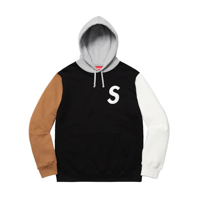 Supreme S Logo Colourblocked Hooded Sweatshirt Black