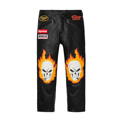Supreme Vanson Leathers Ghost Rider Pant Black