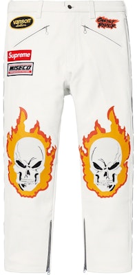 Supreme Vanson Leathers Ghost Rider Pant White Buy Supreme Vanson Leathers Ghost Rider Pant White