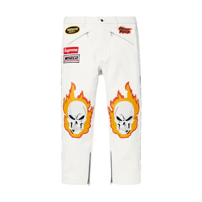 Supreme Vanson Leathers Ghost Rider Pant White