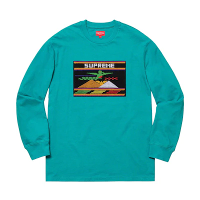 Supreme Needlepoint Patch L/S Top Dusty Teal