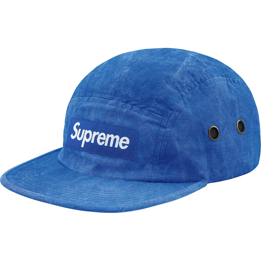 Supreme Washed Linen Camp Cap Navy - Novelship