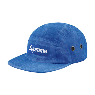 Supreme Washed Linen Camp Cap Navy