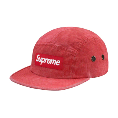 Supreme Washed Linen Camp Cap Red