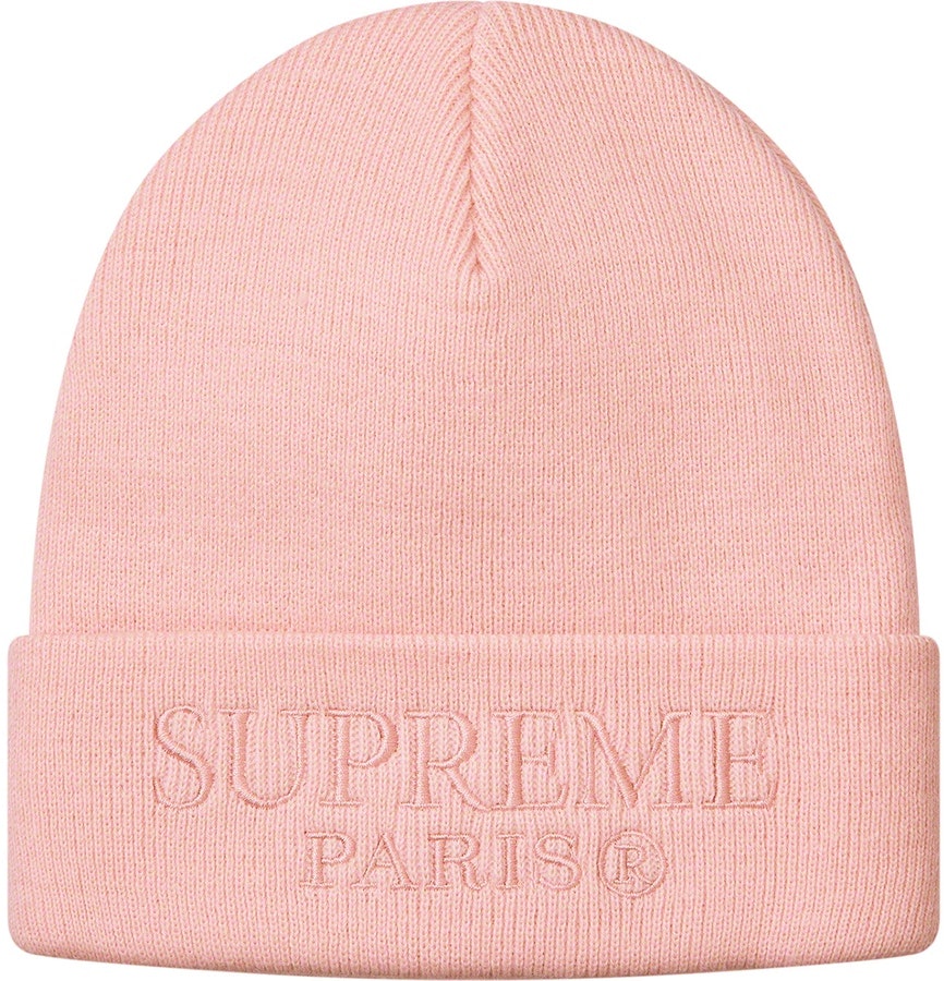 supreme-tonal-logo-beanie-light-pink