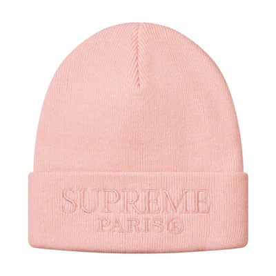 Supreme Tonal Logo Beanie Light Pink
