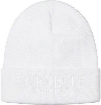Supreme Tonal Logo Beanie Putih Buy Supreme Tonal Logo Beanie Putih