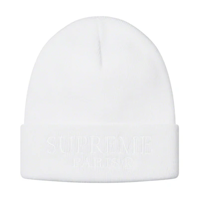 Supreme Tonal Logo Beanie White