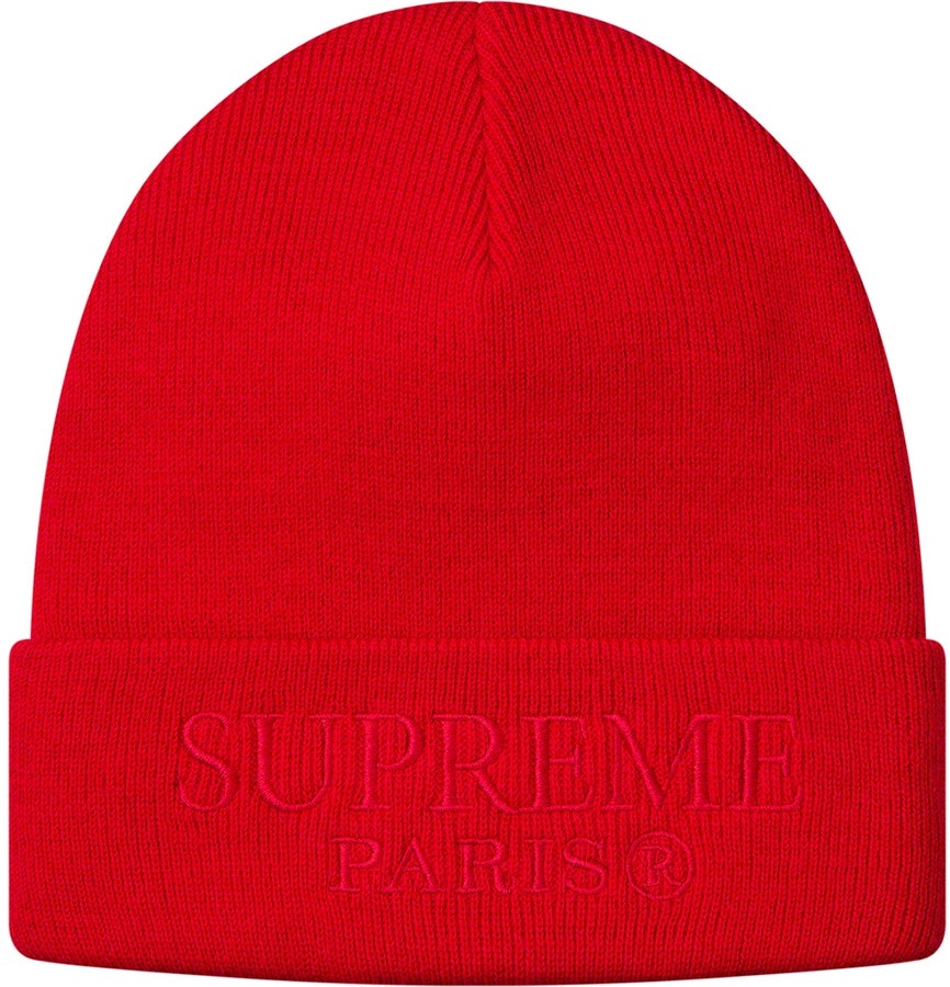 supreme-tonal-logo-beanie-red