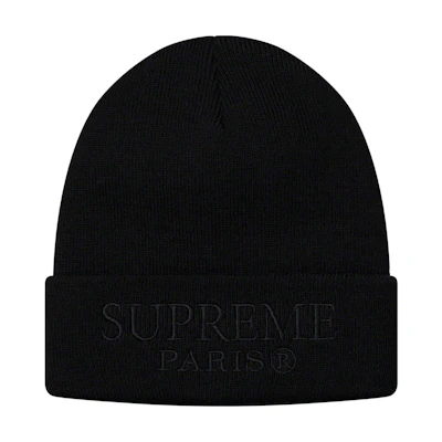 Supreme Tonal Logo Beanie Black